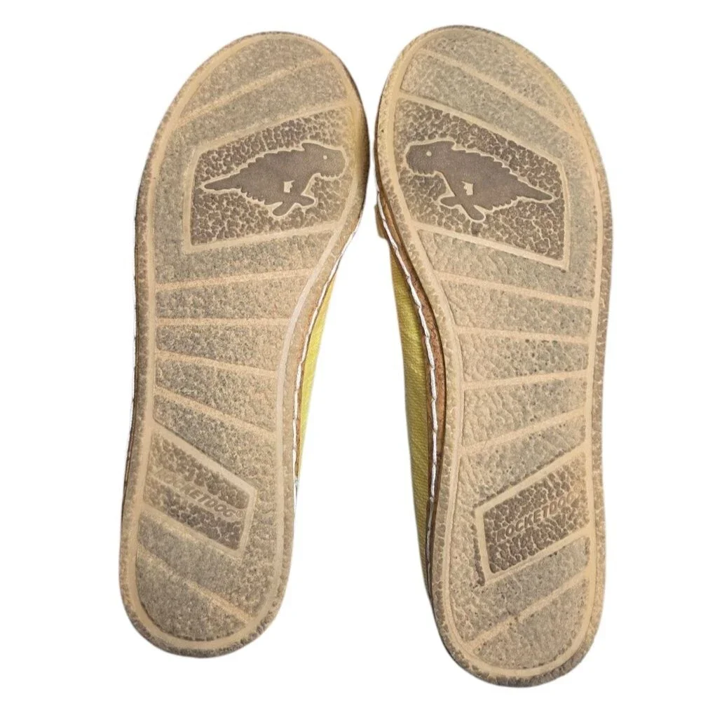 ❤️2/$18 Skechers Tone ups Finish Yellow Slip-on Round Toe Flat Shoes 8.5
